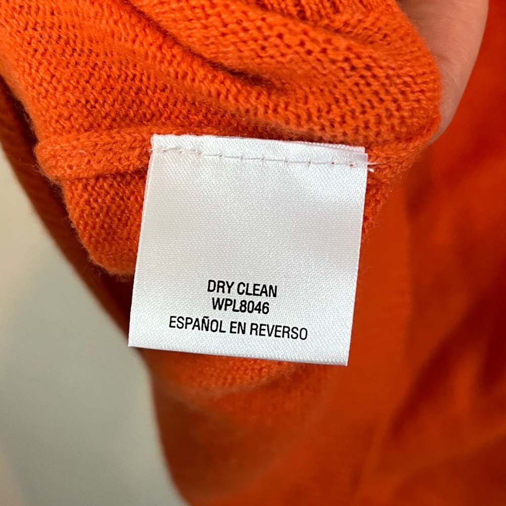 Charter Club Luxury Women’s 100% Cashmere Crew Neck Sweater Orange Medium - Picture 6 of 9